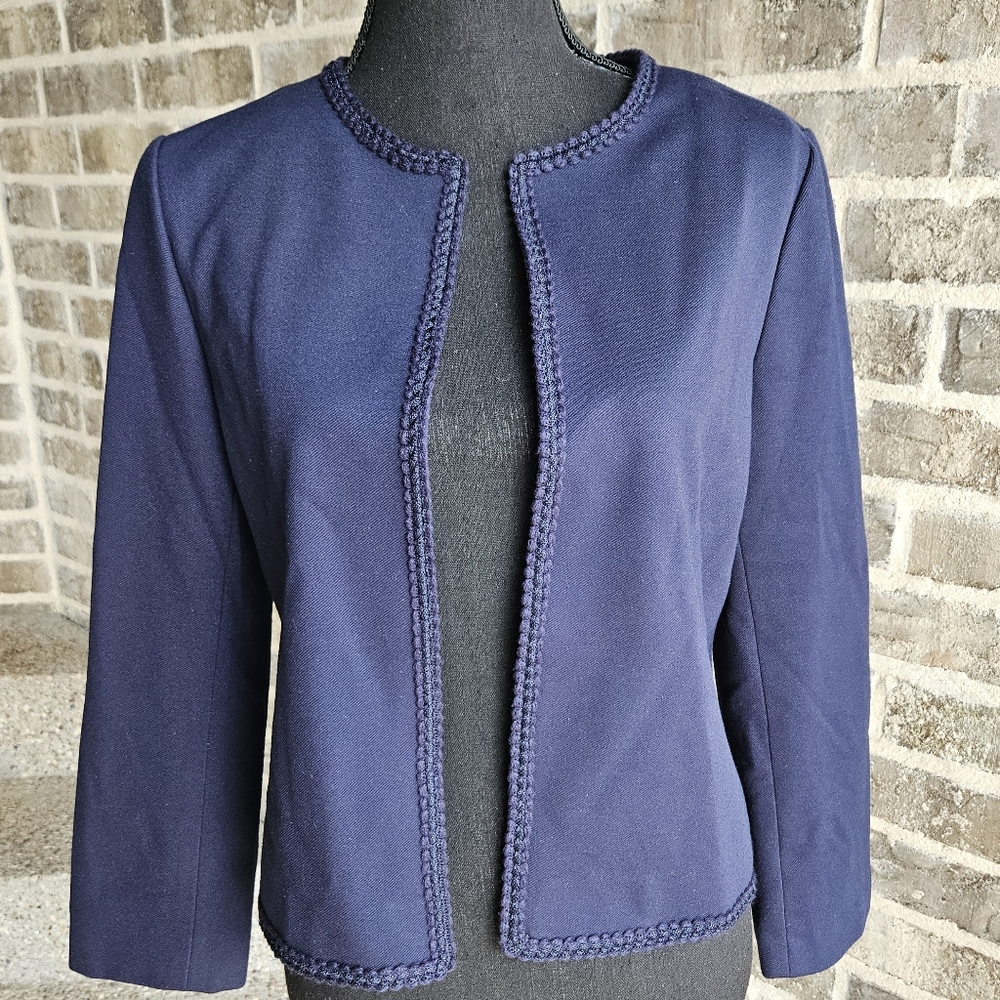 Ann Taylor Factory Petite Navy Blue Suit Seperate‎ Jacket Size Medium